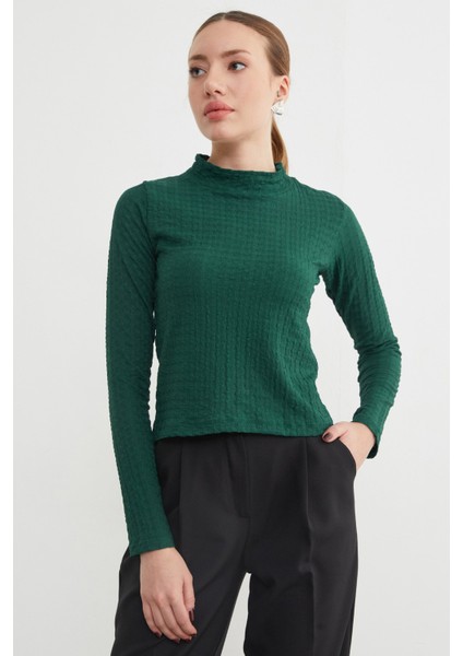 Dik Yaka Bürümcük Kumaş Bluz fırsatları