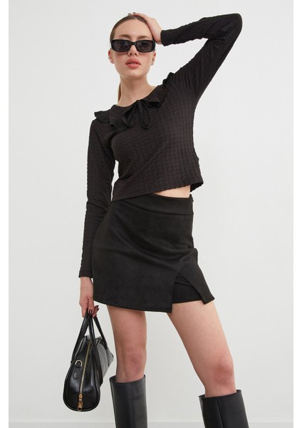 Bebe Yaka Bürümcük Kumaş Bluz