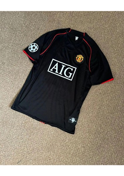 C.ronaldo #7 United 2007/08 Retro Siyah Kısa Kol Futbol Forması Özel Forma Kumaşı fiyatları