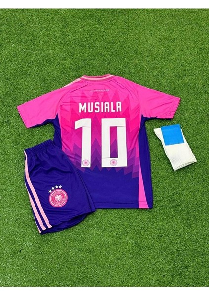 Almanya Milli Takımı Musıala Yeni Sezon Deplasman Pembe Çocuk Forması 4lü Set
