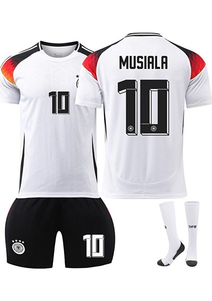 Almanya Milli Takımı Musıala Yeni Sezon Iç Saha Beyaz Çocuk Forması 4lü Set