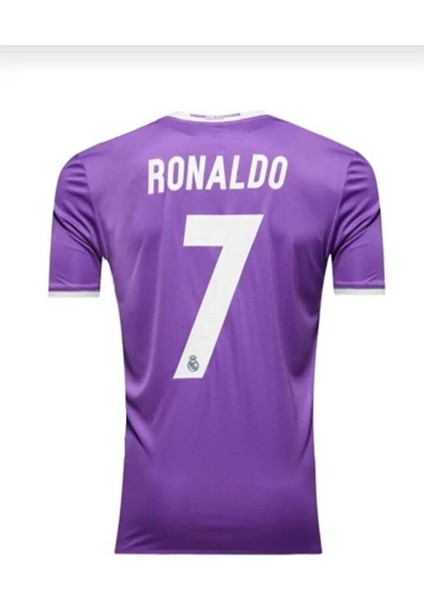 Cristiano Ronaldo R.madridd 2016-2017 Cardiff Final Mor Kısa Kol Yetişkin Forması