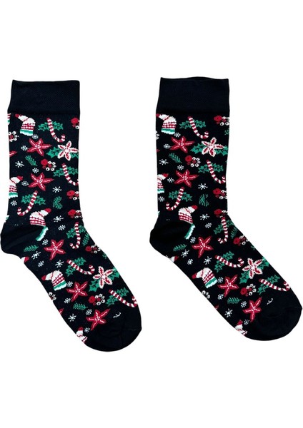 SİYAH YILBAŞI SÜSÜ SOKET ÇORAP