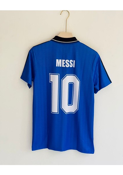 Lionel Messi Argentina Retro Tasarım Futbol Forması Mavi Özel Forma Kumaşı fiyatları