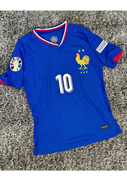 Fransa Kylian Mbappe Euro 24/25 Yen Sezon Futbol Forması Mavi Hava Alabilen Özel Forma Kumaşı fiyatları