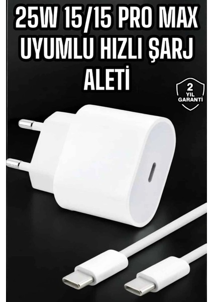 Güç Adaptörü ve Kablosu Şarj Aleti 15/15 Pro Max Uyumlu Hızlı Şarj