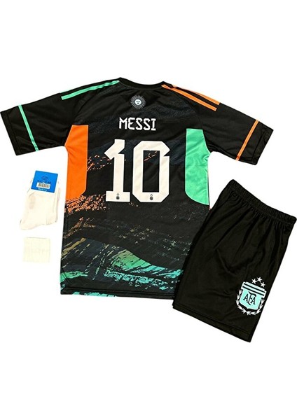 Arjantin Milli Takım Lionel Messi Çocuk Forması 4'lü Set(Siyah)