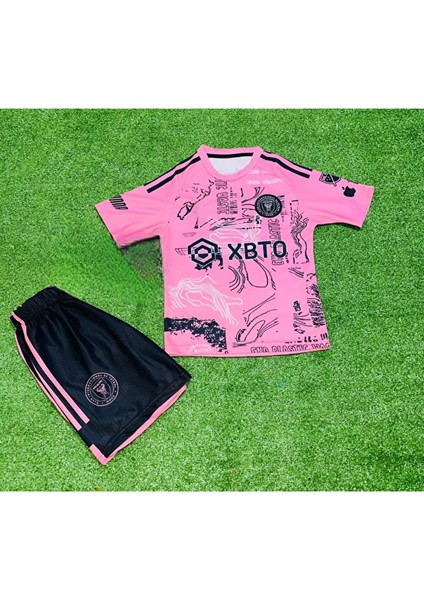Lionel Messi Inter Miami Özel Tasarım Çocuk Futbol Forması Pembe Özel Futbol Forması Kumaşı fırsatları