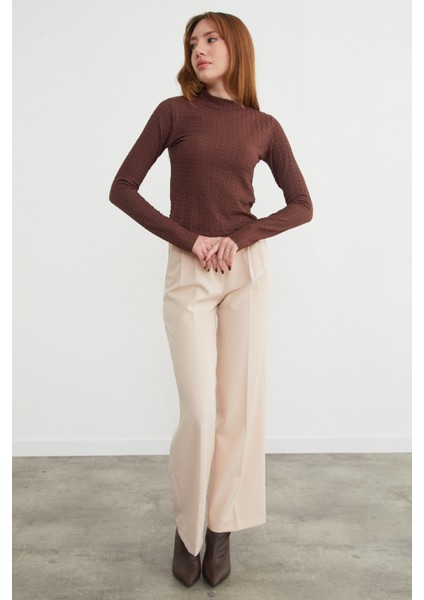 Dik Yaka Bürümcük Kumaş Bluz modelleri