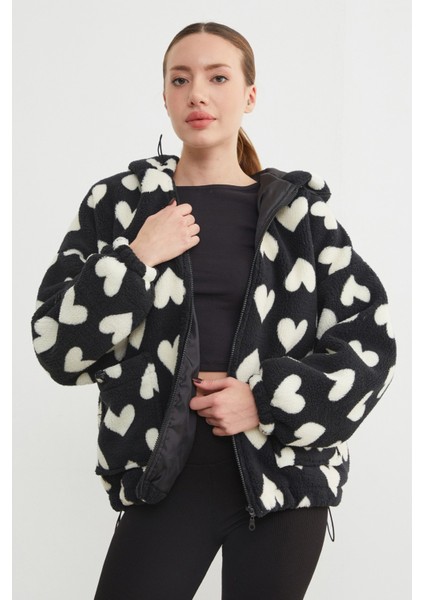 Kalp Desenli Peluş Mont fırsatları