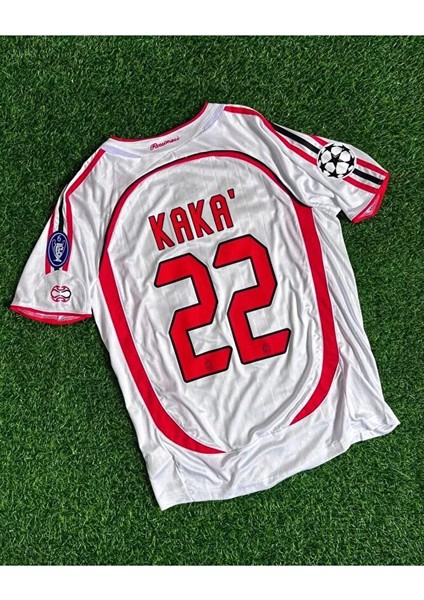Efsane Milan Kaka 22 Retro Beyaz Futbol Forması Hava Alabilen Özel Forma Kumaşı modelleri