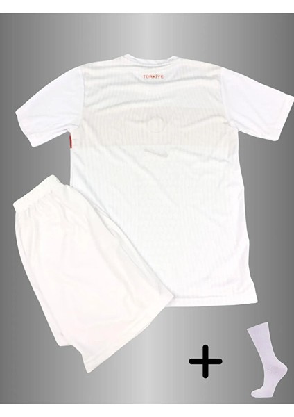 Türkiye Milli Takım Beyaz Çocuk Futbol Forması Hava Alabilen Polyester Kumaş Halısaha Forması fiyatları