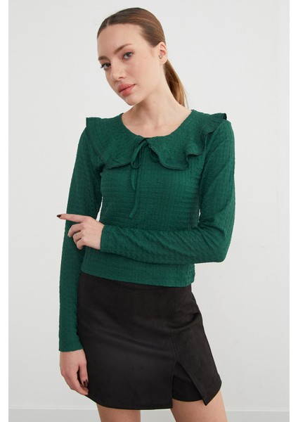 Bebe Yaka Bürümcük Kumaş Bluz indirimleri