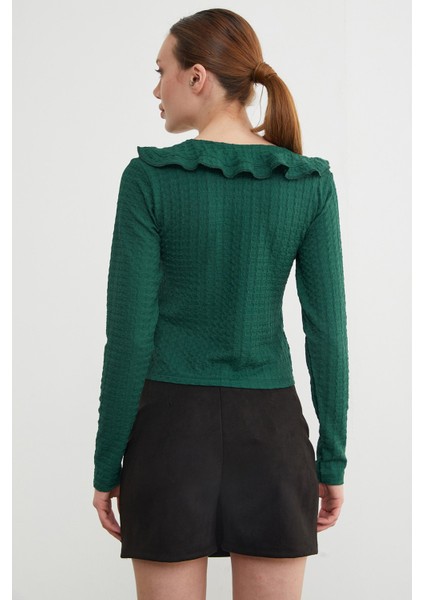 Bebe Yaka Bürümcük Kumaş Bluz