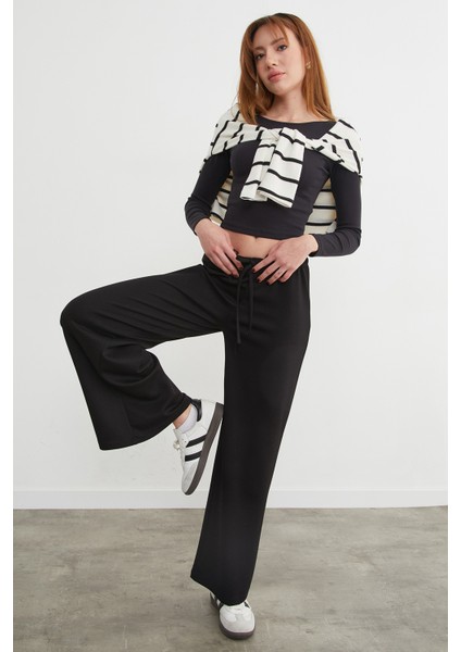 Beli Bağlamalı Bol Paça Pantolon modelleri