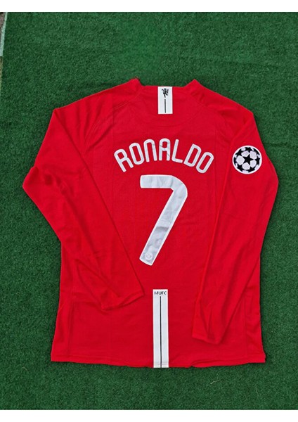 C.ronaldo Kırmızı Uzun Kol Futbol Forması Retro Nefes Alabilen Polyester Forma Halısaha Forması modelleri