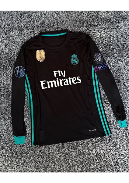 Ronaldo R.madrid Siyah Uzun Kol Retro Futbol Forması Özel Forma Kumaşı fırsatları