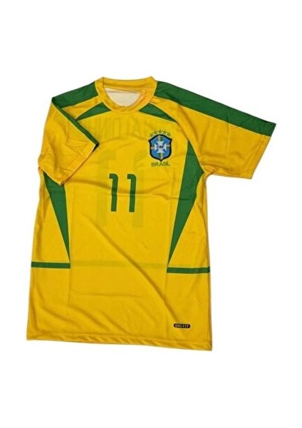 Brezilya Milli Takımı Sarı Ronaldınho Retro Yetişkin Futbol Forması
