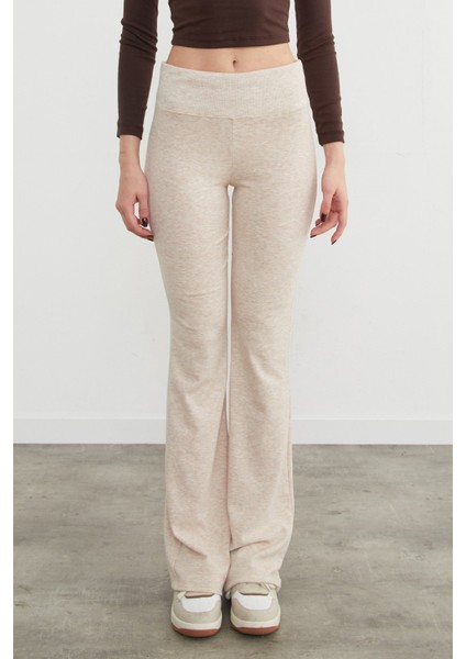 Beli Lastikli Yüksek Bel Flare Pantolon modelleri