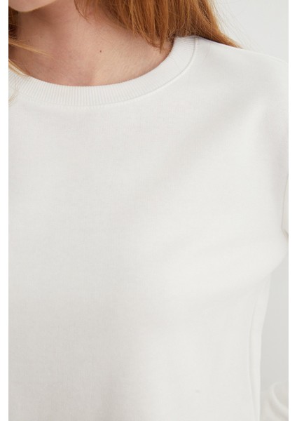 3 Iplik Şardonsuz Yakası Ribanalı Sweatshirt fırsatları