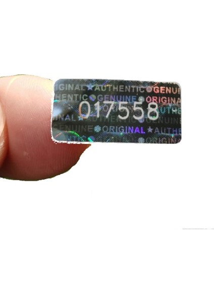 1X2CM 105 Adet Gümüş Hologramlı Garanti Etiketi Seri Numaralı modelleri