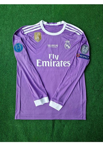 Real Madrid. Ronaldo Retro Mor Uzun Kol Futbol Forması Özel Forma Kumaşı fiyatları