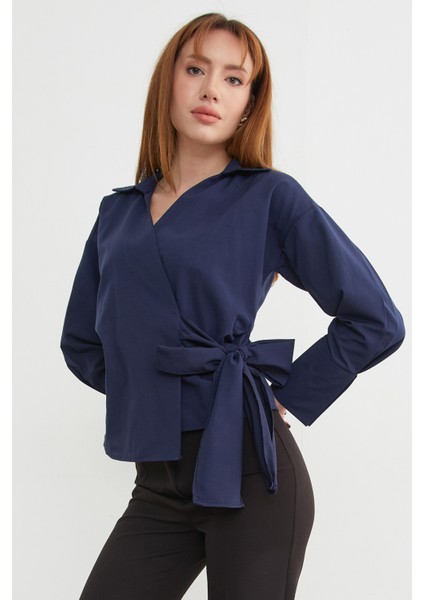 Basic Kruvaze Bağlamalı Gömlek indirimleri