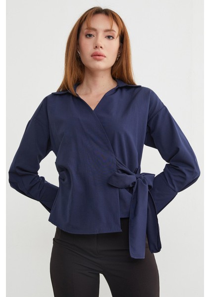 Basic Kruvaze Bağlamalı Gömlek