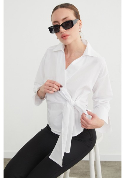 Basic Kruvaze Bağlamalı Gömlek