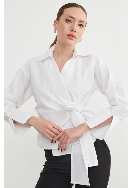 Basic Kruvaze Bağlamalı Gömlek indirimleri