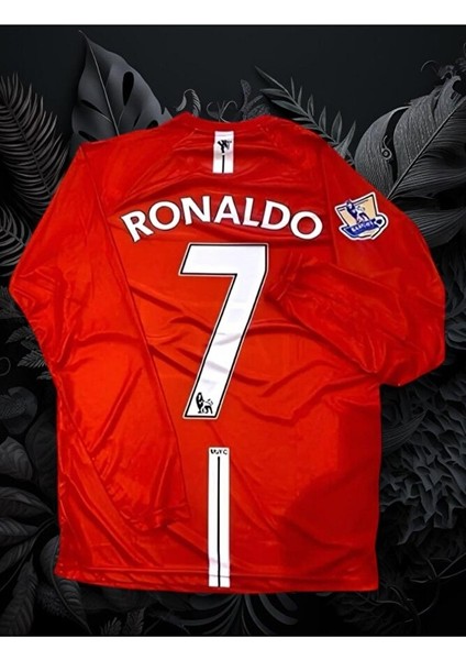 2'li Ronaldo Mancester Siyah ve Kırmızı Uzun Kol Forması 7 Numara modelleri
