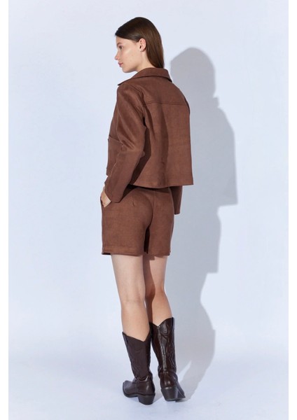 Kemer Detaylı Süet Şort (Vizon) indirimleri