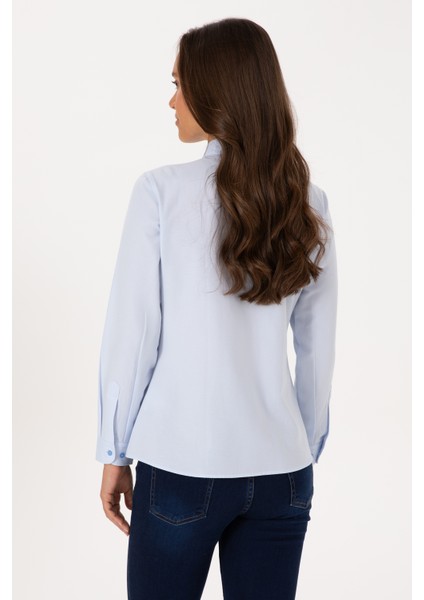 Kadın Açık Mavi Gömlek Basic 50307990-VR003