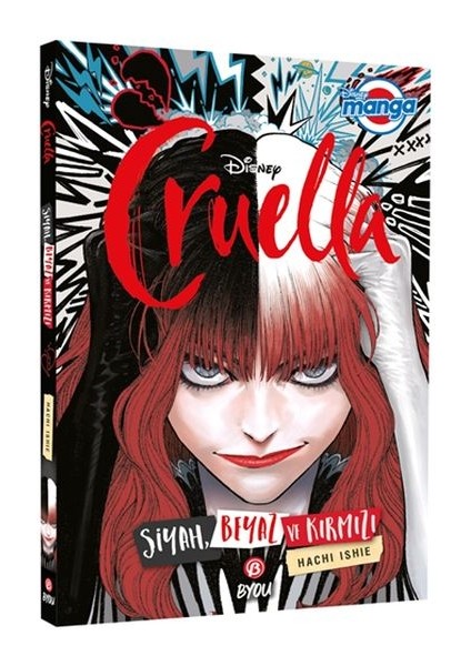 Dısney Manga Cruella Siyah Beyaz ve Kırmızı