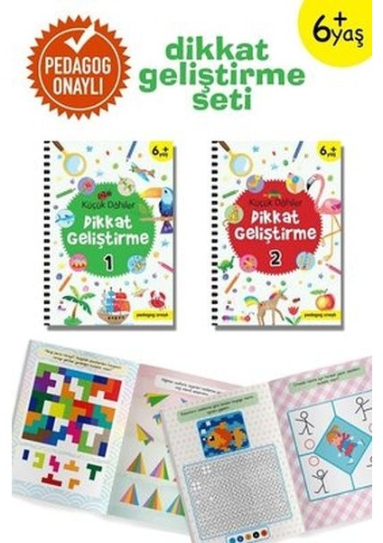 Küçük Dahiler Dikkat Geliştirme Seti - 6+ Yaş-2 Kitap Takım