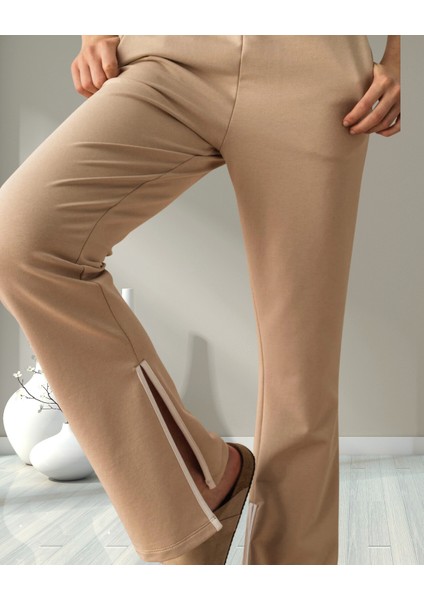 Minervaxint Kadın Regular Fit Normal Lastikli Bel Paçası Yırtmaçlı Pamuklu Sweat Pantolon indirimleri
