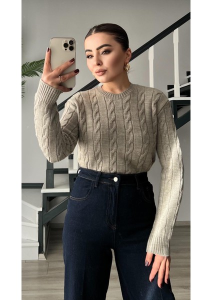 Vizon Saç Örgü Kazak