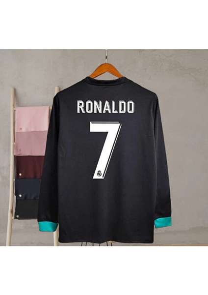 Ronaldo Yeşil Siyah Uzun Kol Retro Forma fırsatları