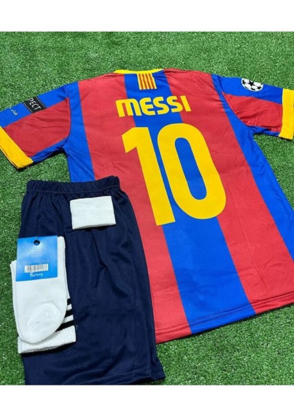L.messi Barcelona Çocuk Futbol Forması Hava Alabilen Polyester Kumaş Halısaha Forması