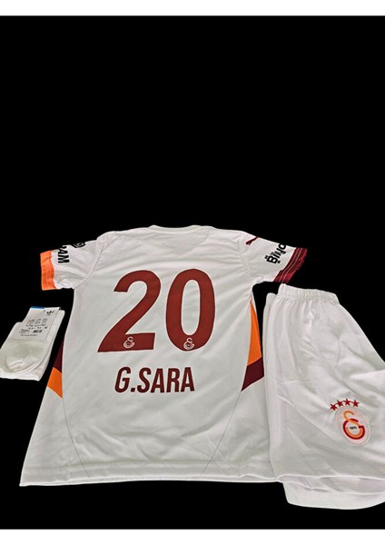 G L Tasar Y'2024/25-GABRIEL' Sara' 20 Deplasman Beyaz Çocuk Forması Çorap Hediyeli Spor T-Shirt modelleri