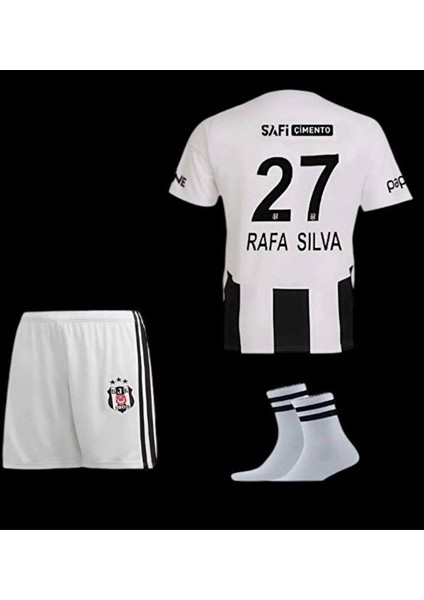 Beş'ikt'aş' 2024/25 'rafa 'sılva' 27 Çocuk Iç Saha Forması 4lü Set Şort/çorap/bileklik