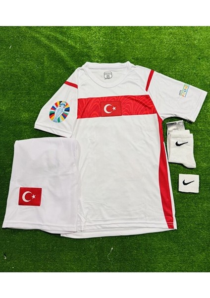 New Türkiye 2026 Kerem Aktürkoğlu Yeni Sezon Deplasman Beyaz Çocuk Forması 4 Lü Set fiyatları