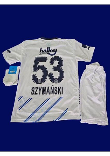 .f.e.n.e.r.b.a.h.ç.e. 2024/25 Sezonu /szymanskı/ Deplasman Beyaz Çocuk Forması Forması 4lü Set