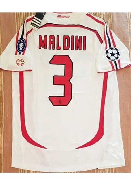 Ac Milan 2006/07 Paolo Maldini Deplasman Beyaz Retro Forma