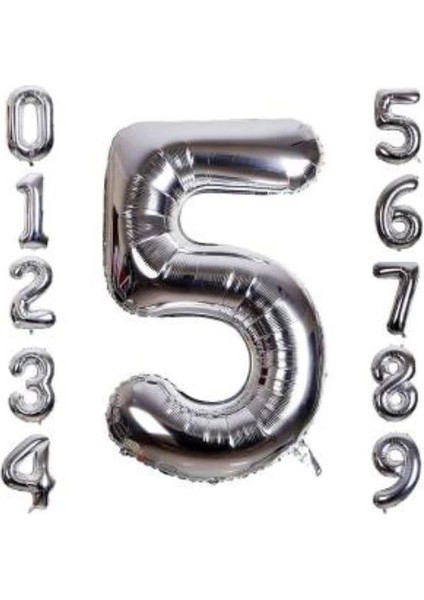 Gümüş Rengi Folyo Rakam Balon 1 Metre fiyatları