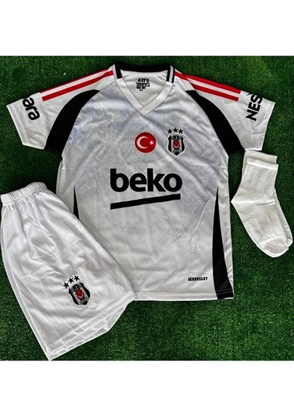 Siyah/beyaz 2024/25 ./tammy Abraham/..' 9 Yeni Sezon Alternatif Harita Desenli Çocuk Forması 4lü Set