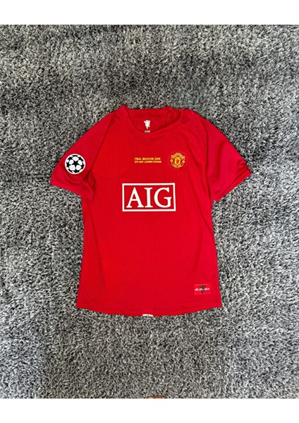 C.ronaldo M.united 2008 Ucl Iç Saha Kırmızı Retro Futbol Forması Hava Alabilen Özel Forma Kumaşı fırsatları