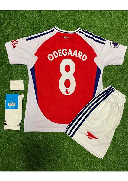 Arsenal 2024-25 Yeni Sezonu Odegaard Iç Saha Çocuk Forması 4'lü Set