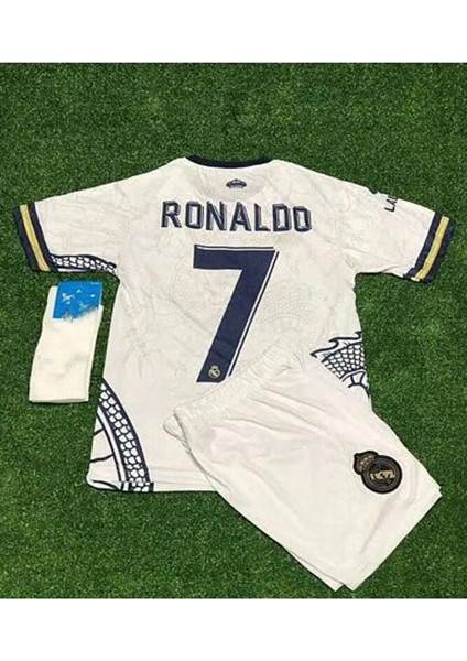 R̴/m̴a̴d̴r̴i̴d̴ 2026 Dragon Desenli Cristiano Ronaldo //7/ Konsept Çocuk Forması 4'lü Set. Byz
