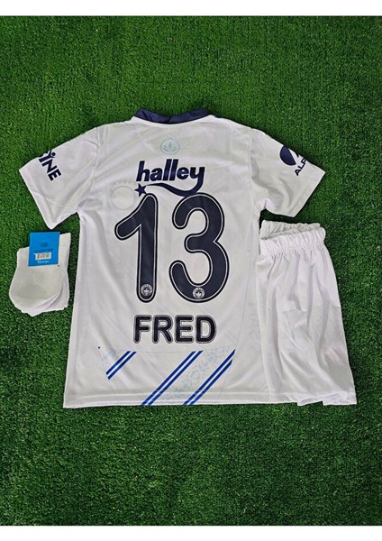 .f.e.n.e.r.b.a.h.ç.e. 2024/25 Yeni Sezon /fred/ Deplasman Beyaz Çocuk Forması Forması 4lü Set